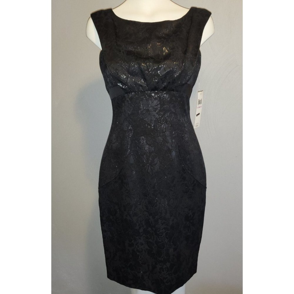 Maggie London, Black Dress, Size 6, Floral, Sleeveless, Fit & Flare, NWT